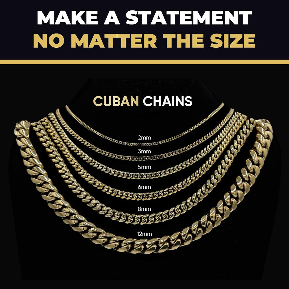 GLD Cuban Link Chain for Men and Women - Gold-Plated Micro Cuban Chain with P...