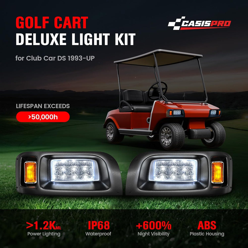 12V Deluxe Golf Cart Light Kit for Club Car DS 1993-UP, Street Legal Club Car...