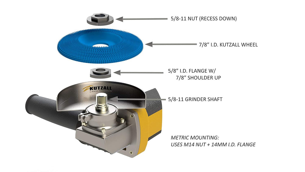 Kutzall 4-1/2" Wood Shaping Dish Wheel for Angle Grinders, Medium