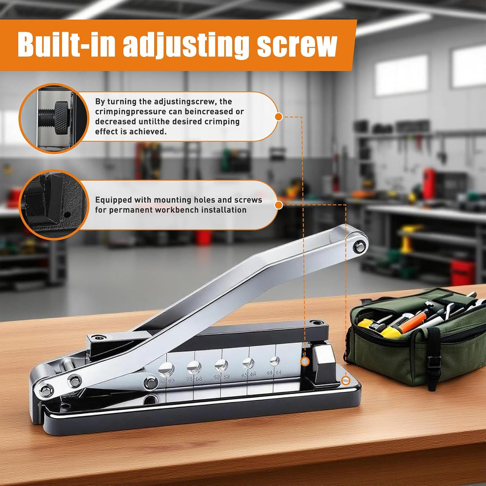 Heavy Duty Bench Hose Crimper Kit with 100 Ferrules (50x 0.593" ID& ...