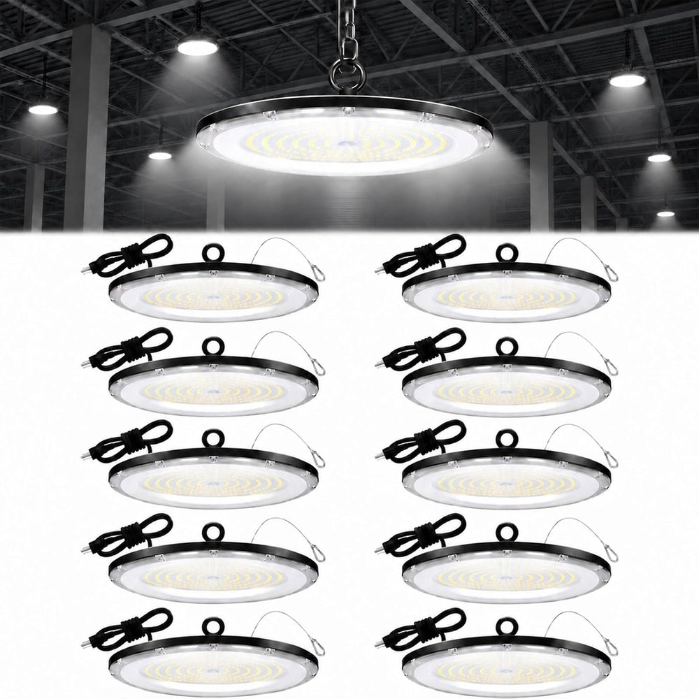 DragonLight 10 Pack UFO LED High Bay Lights 300W 40500LM 5000K, UL Listed