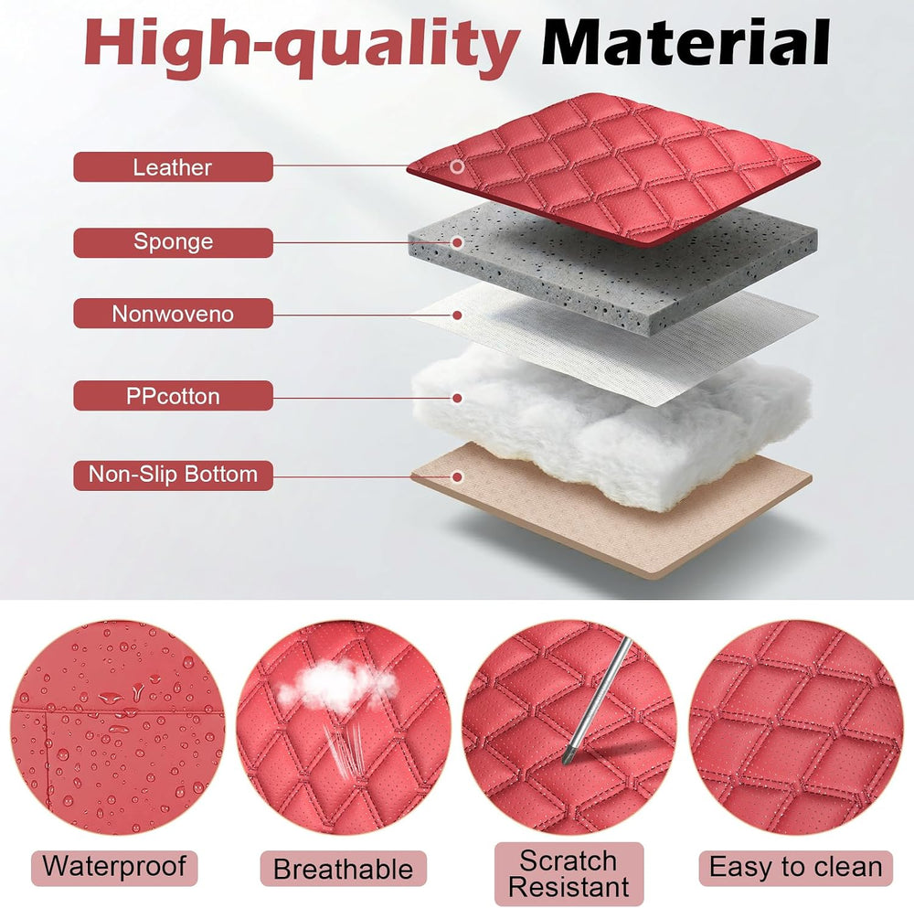 Car Seat Covers, Premium Nappa Leather Seat Covers for Car, Full Set