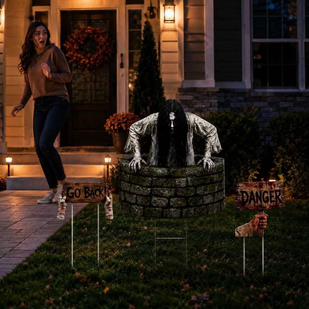 3-Piece Halloween Decorations Outdoor, Zombie Graveyard Headstone Set
