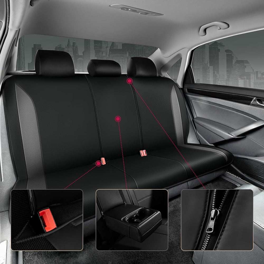 Road Comforts Car Seat Covers Full Set, Premium Leather Seat Covers for Most ...