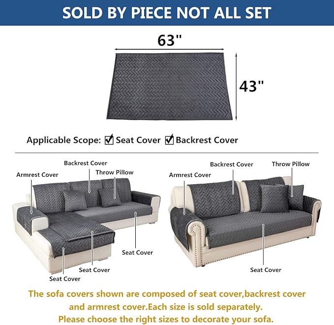 Eismodra Couch Cover, Sectional Couch Covers, Sofa Covers