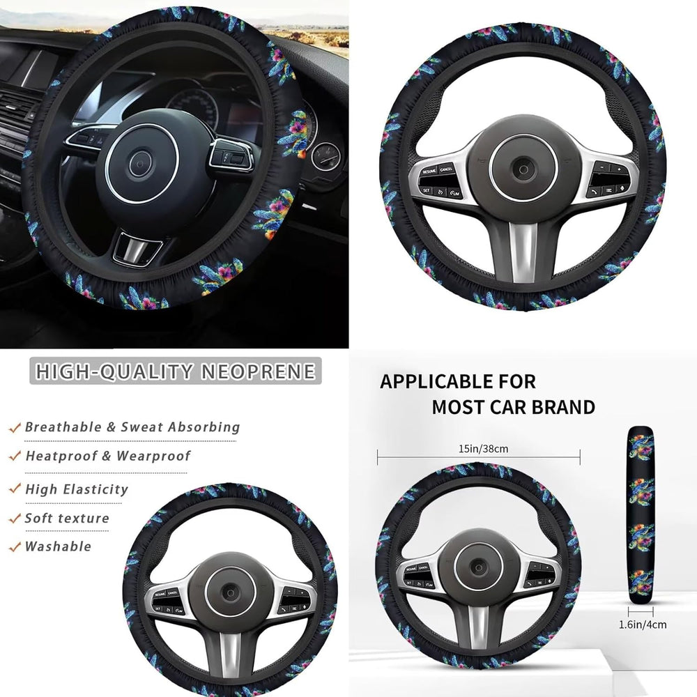 Sea Turtle Print Universal Car Rear Bench Protective 12 Pcs Auto Interior Acc...