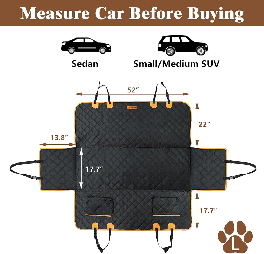 Dog Seat Cover for Back Seat, Waterproof Dog Hammock for Car &SUV