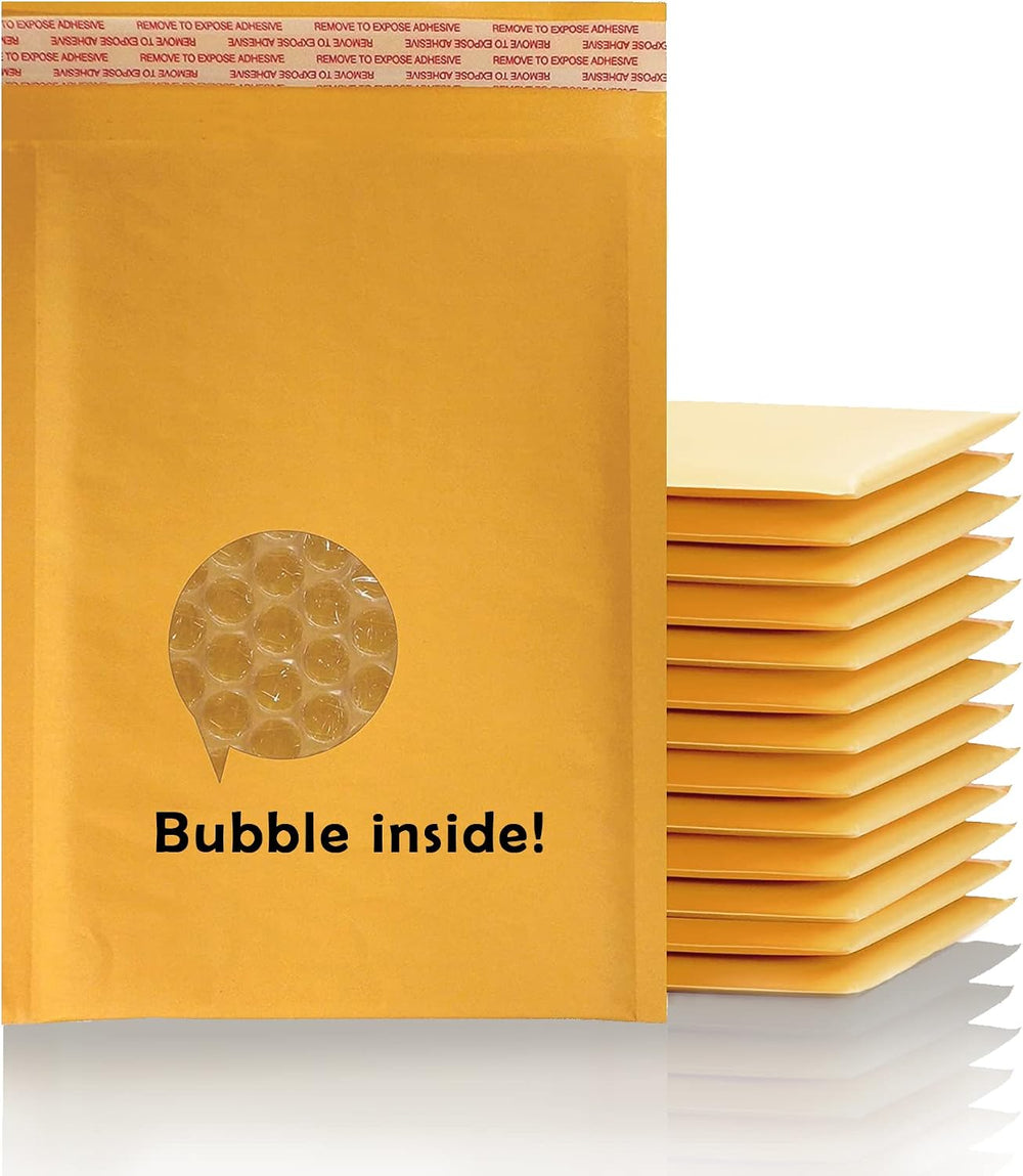 Yens Kraft Bubble Mailers 6x10 250 Pack Usable Space 6x9 KF#0-250