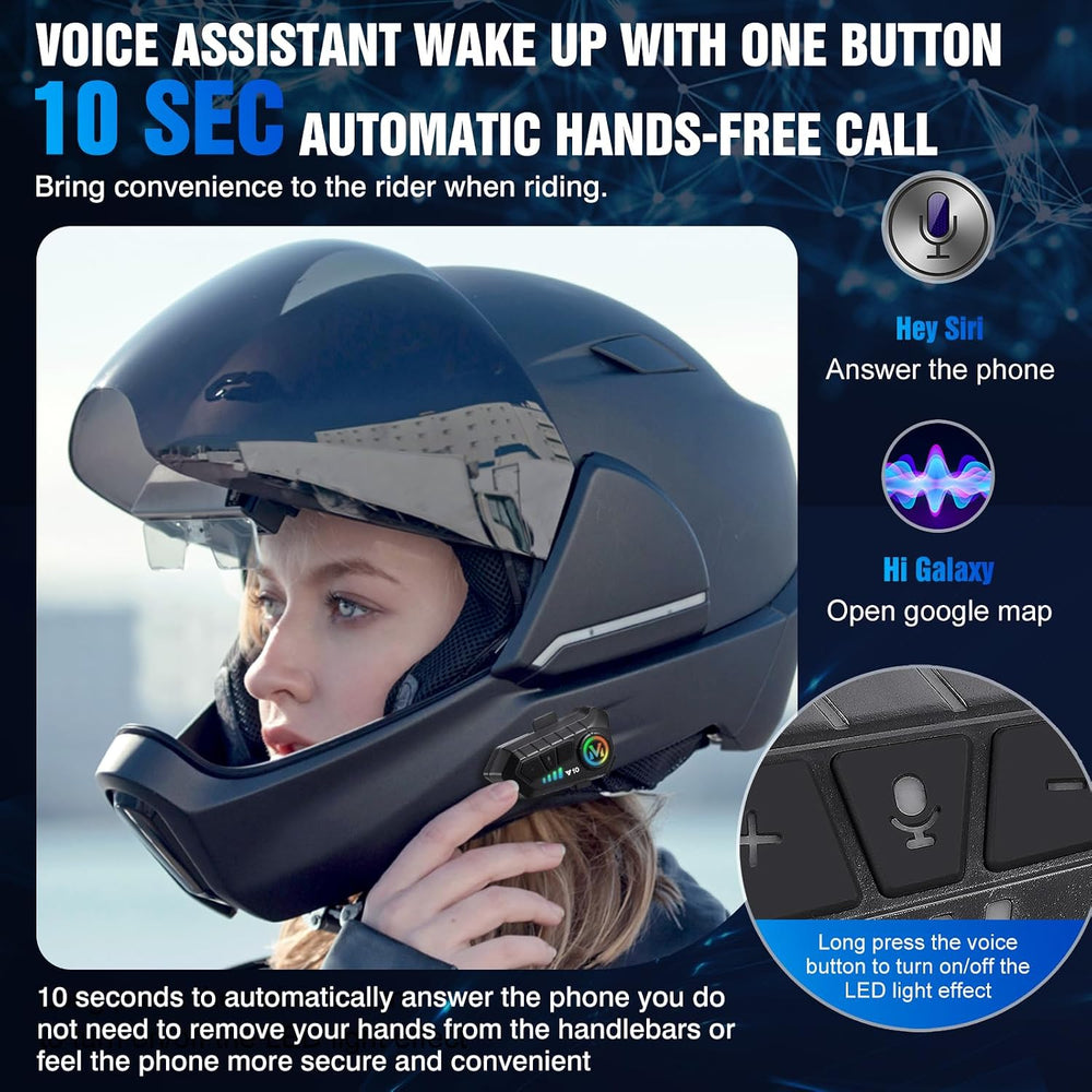 FEYA Motorcycle Helmet Speakers High Battery Life Helmet Headset