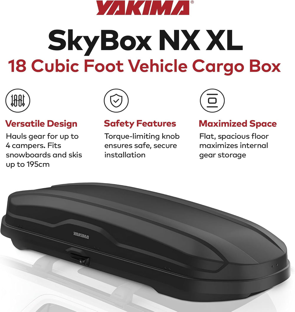 Yakima SkyBox NX 18 Roof Top Cargo Carrier, 18 Cubic Feet, Black โ Vehicle Ro...