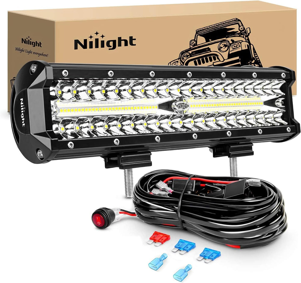 Nilight ZH411-A 12Inch 12 Inch 300W Triple Row Flood Spot Combo 30000LM Led O...