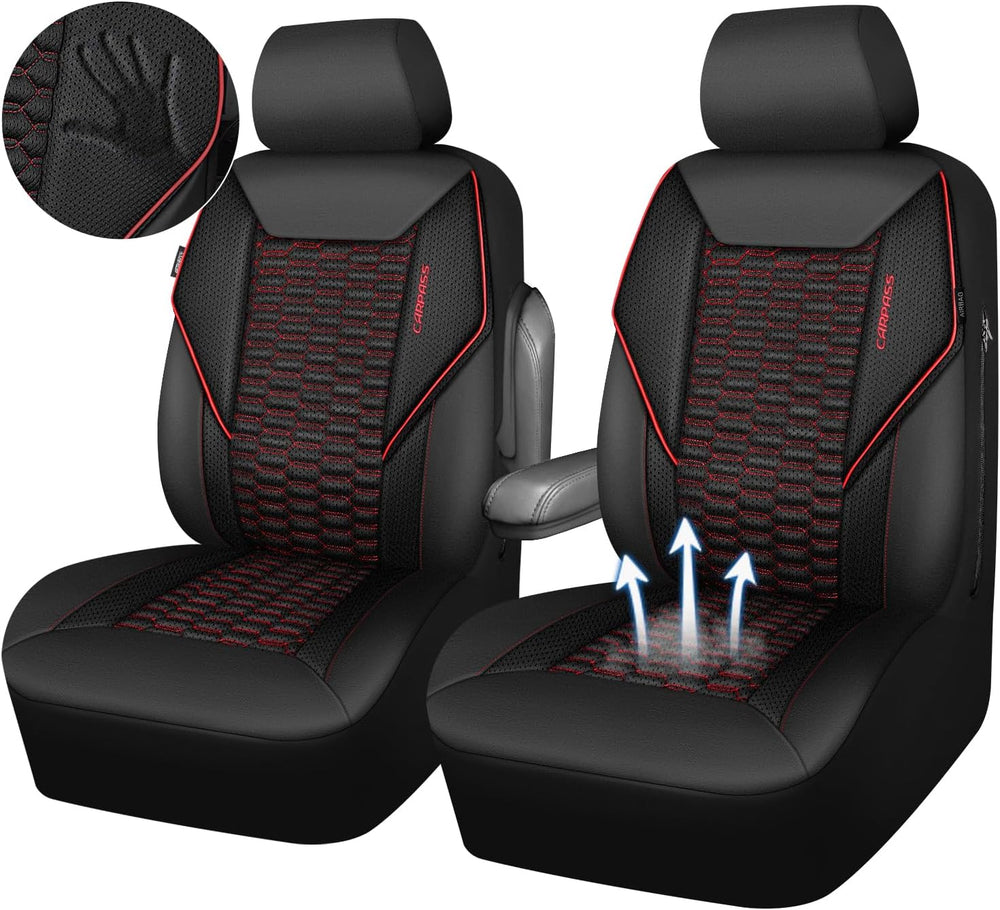 CAR PASS 3D Foam Mesh Leather Car Seat Covers Front Seats, Air Cool Mesh Fron...
