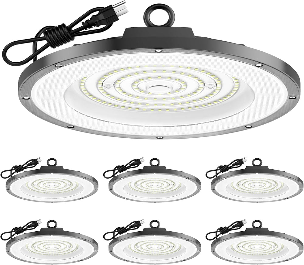 AIKVSXER 6 Pack 200W UFO LED High Bay Light, 30000LM 6000K LED Shop Light