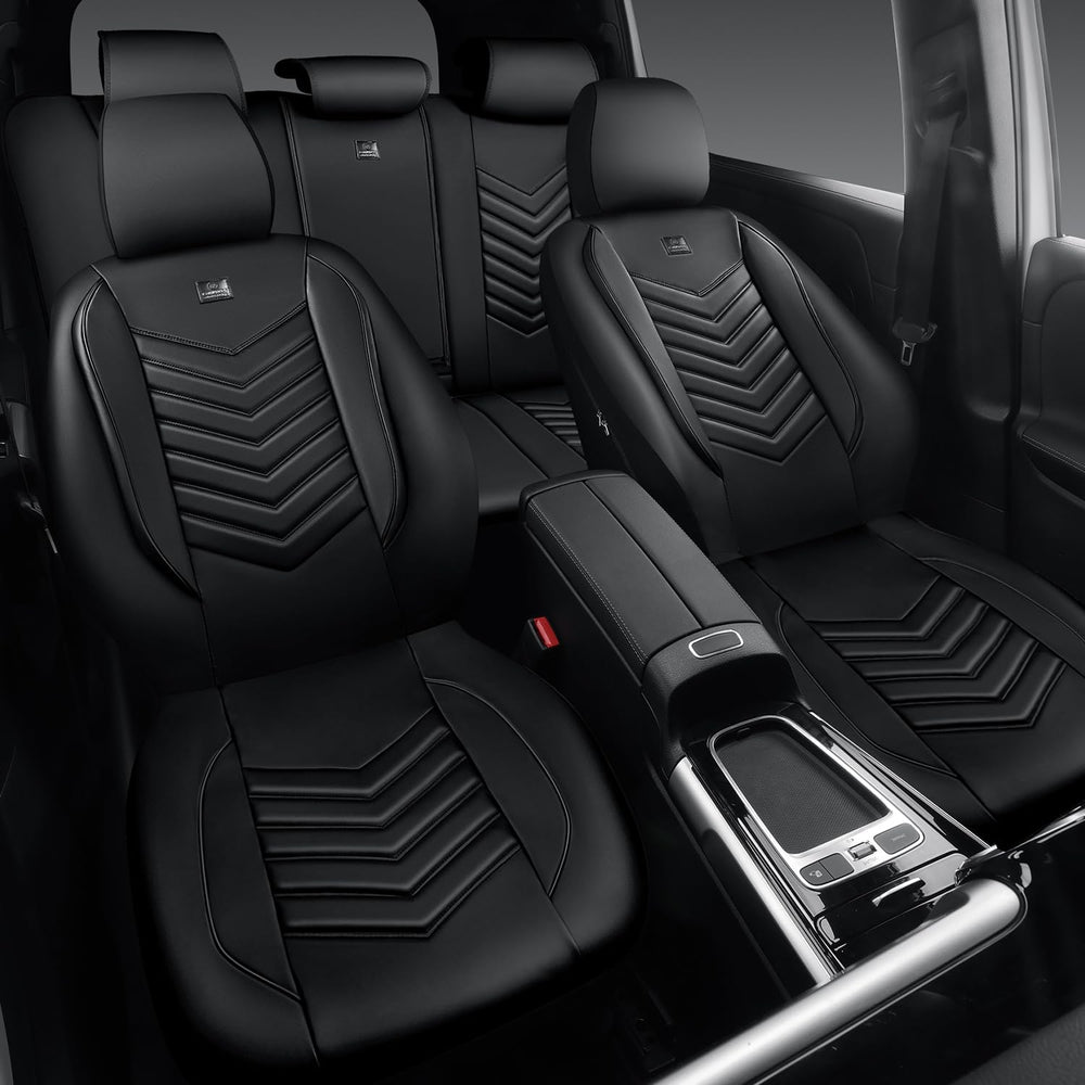 CAR PASS 3D Foam Faux Leather Seat Covers Full Set,Waterproof Leather Seat Co...