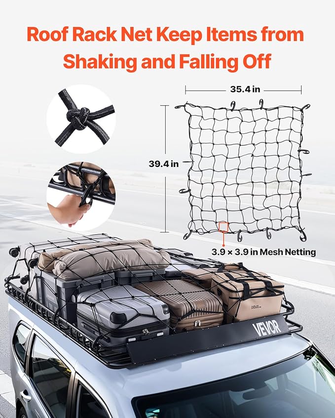 VEVOR Roof Rack Basket, Universal Rooftop Cargo Carrier
