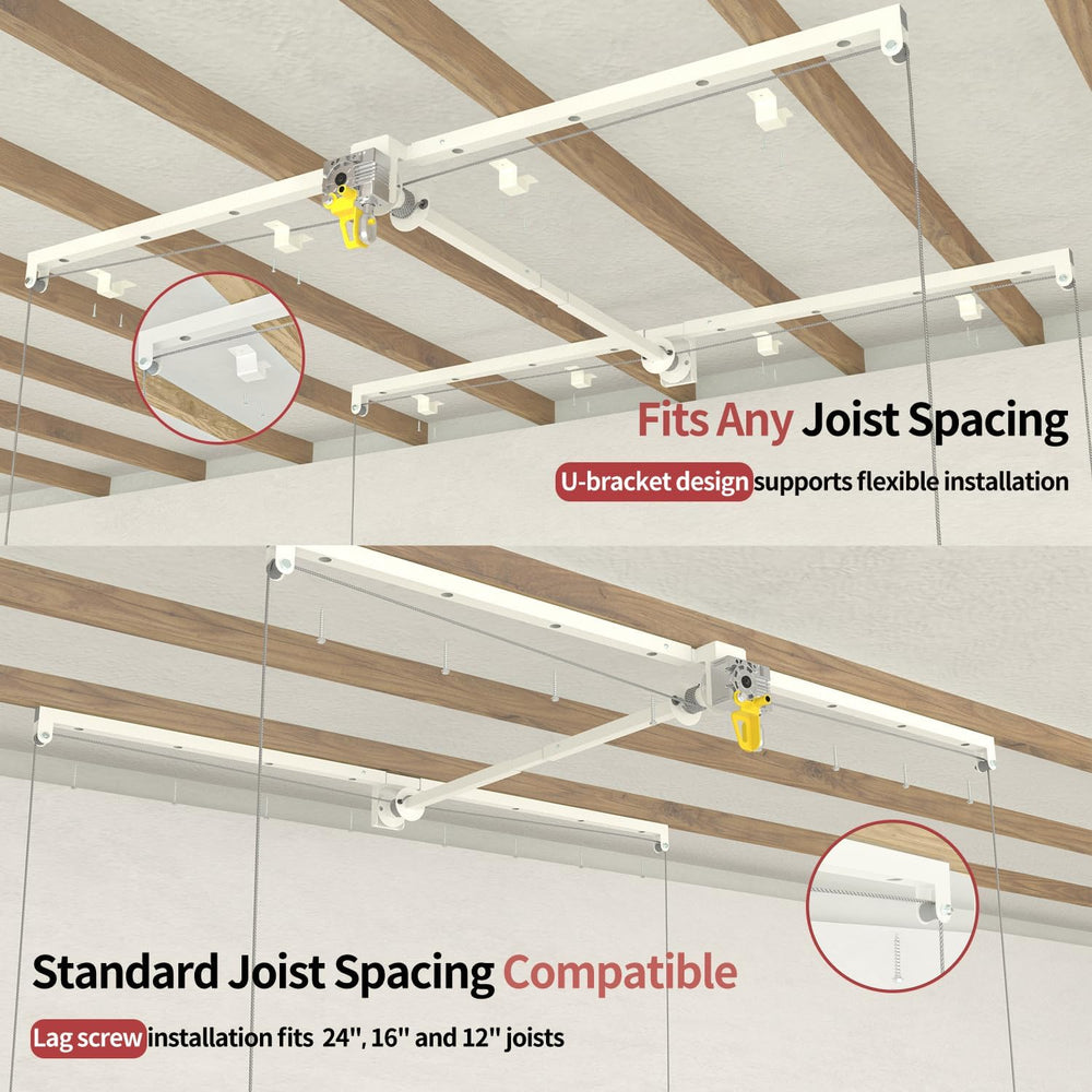 Garage Ceiling Storage Racks โ 4x8 FT Overhead Garage Storage Rack with Safet...