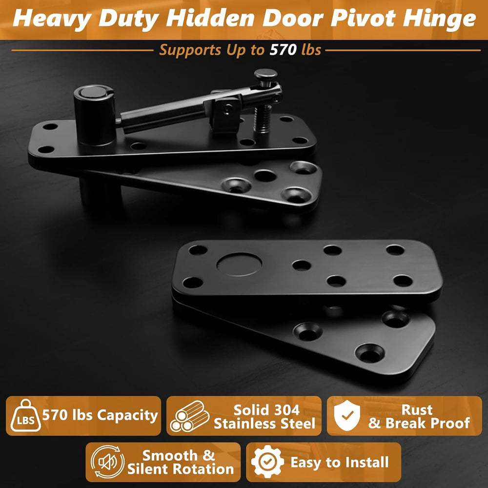 Hidden Door Pivot Hinge, 570LBS Load Capacity Heavy Duty Hidden Door Bookcase...