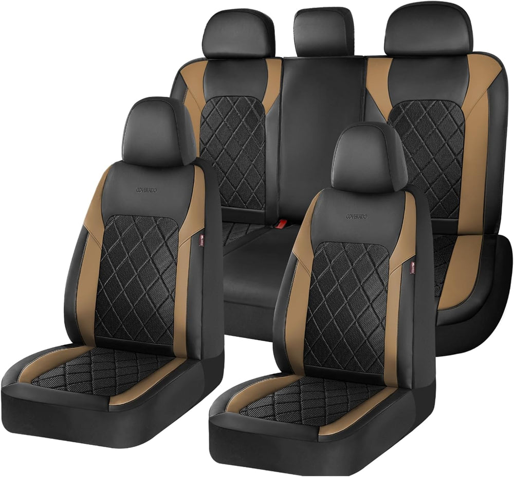 Coverado Car Seat Covers, Seat Covers Full Set, 5 Seats Automotive Seat Cover...