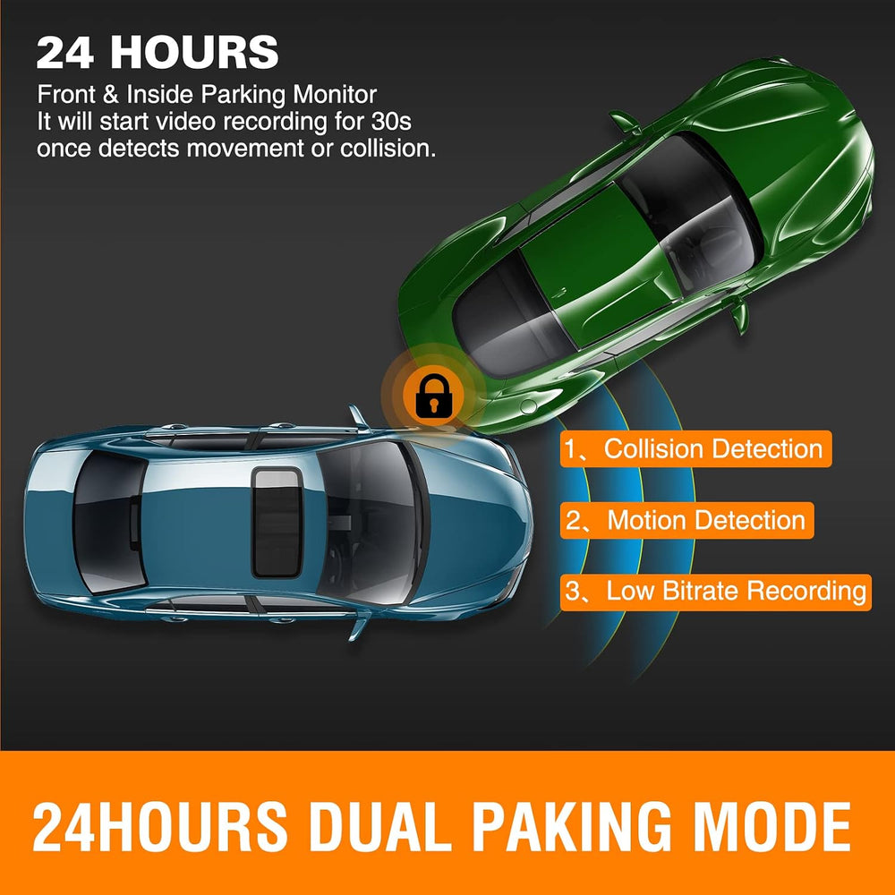 Dual Dash Cam Front and Inside with 64GB Card