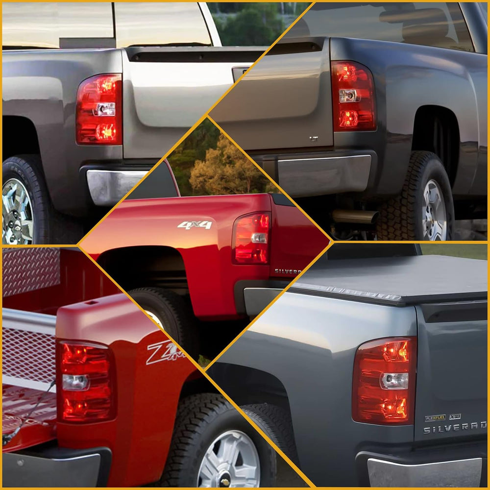 Tail Light Assembly Compatible with Chevy Silverado 07-13 1500 | 07-14 2500 H...