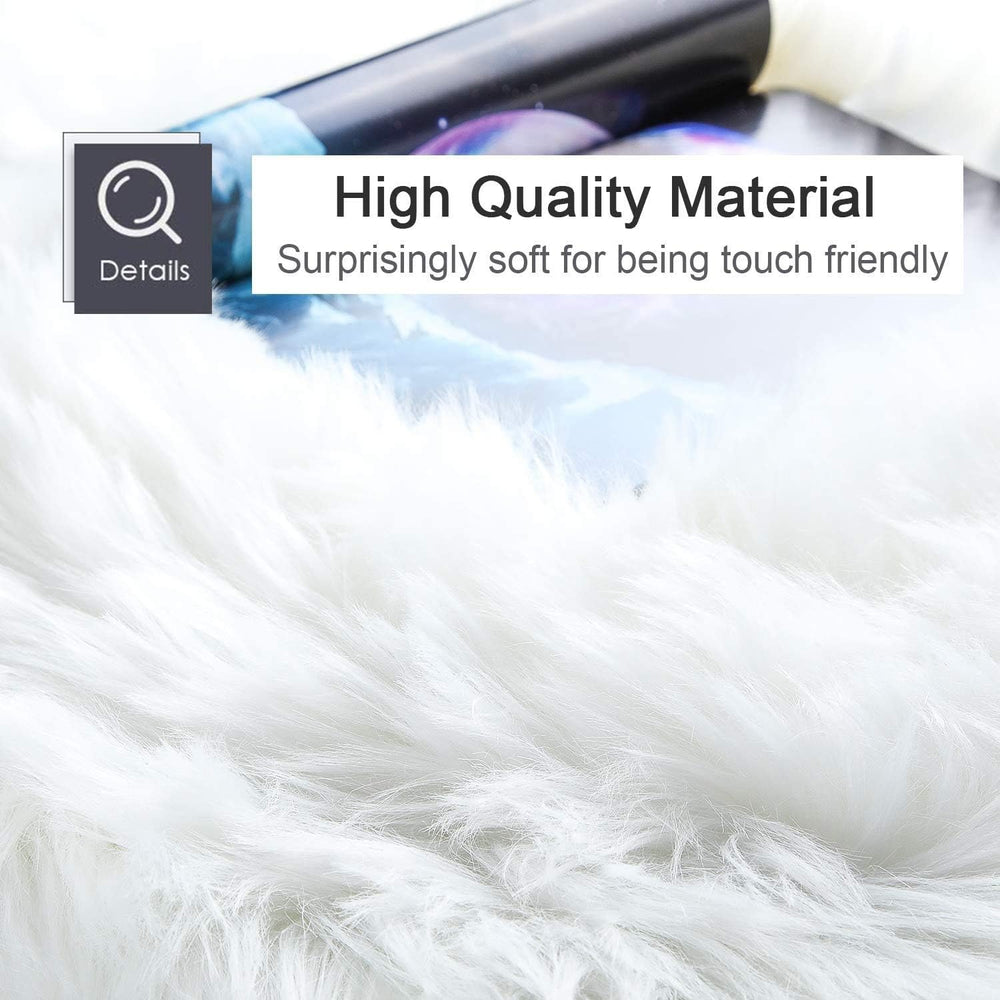 FAUX Sheepskin Car Seat Cover, Fluffy Fuzzy Premium Comfortable Soft Auto Sea...