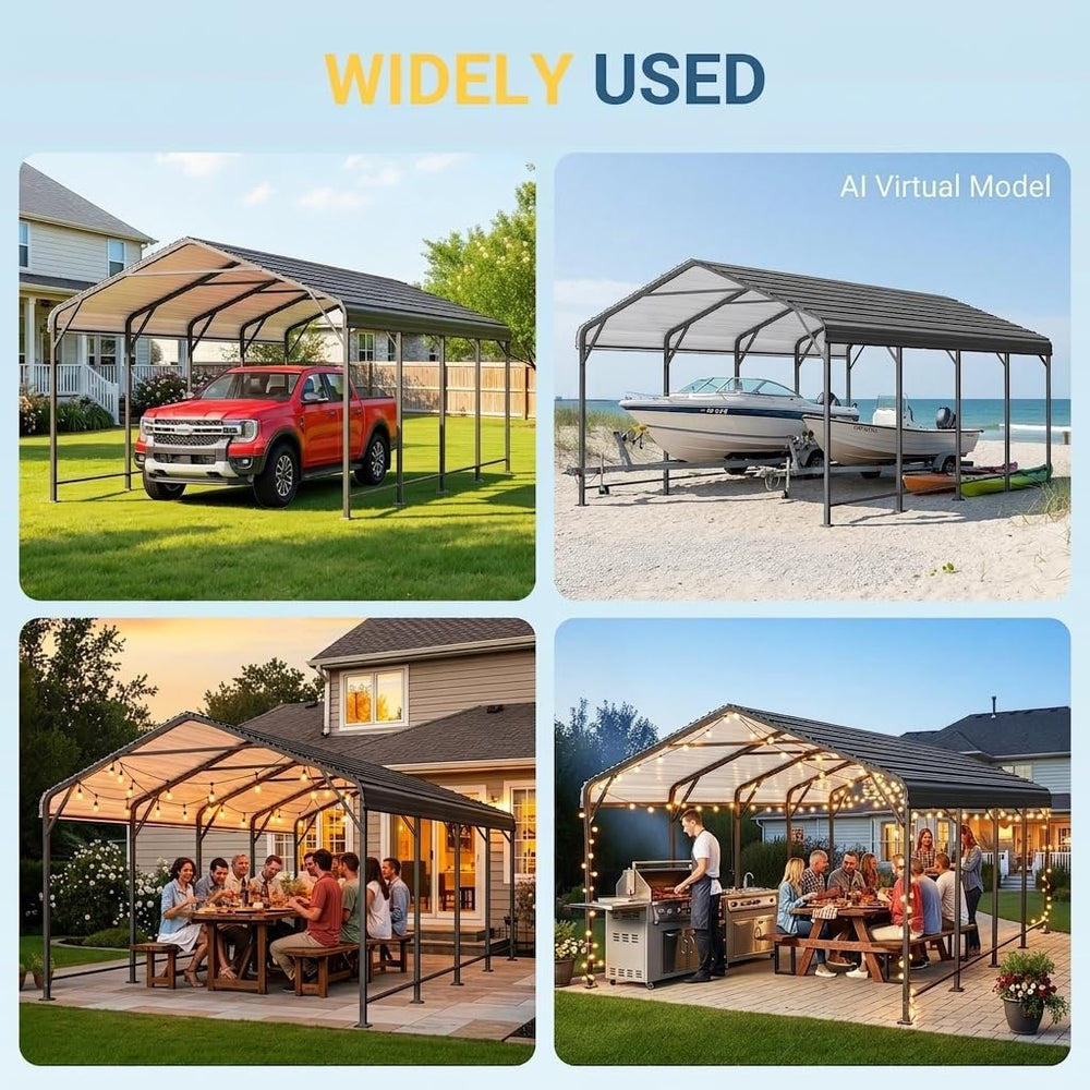 Wisteria Lane 12 x 20 FT Metal Carport, Heavy Duty Carport with Thicker Frame...