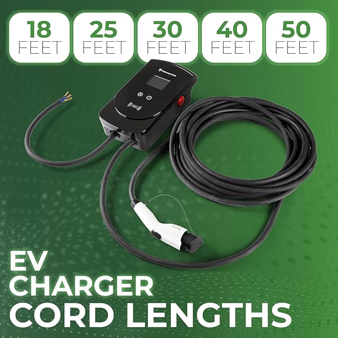 PRIMECOM 80 Amp 22KW 220Volt Level-2 18ft to 50ft Cord Lengths 20X Fast Smart