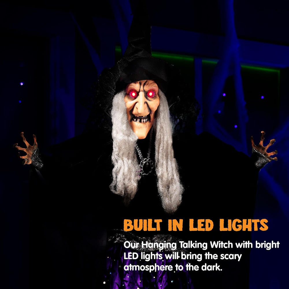 JOYIN 47โ Animated Witch Halloween Decorations Outdoor Indoor, Scary Hallowee...