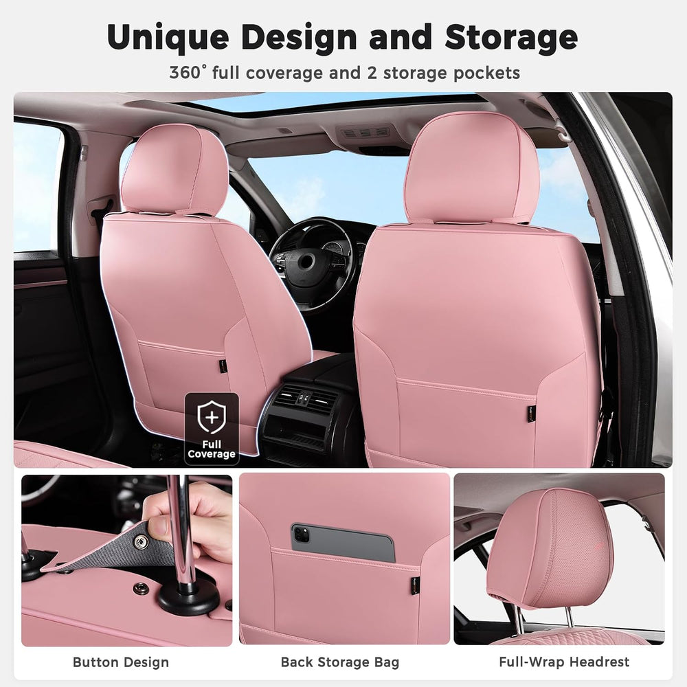 Huidasource Leather Car Seat Covers Full Set 5 Seats, Waterproof Faux Leather...
