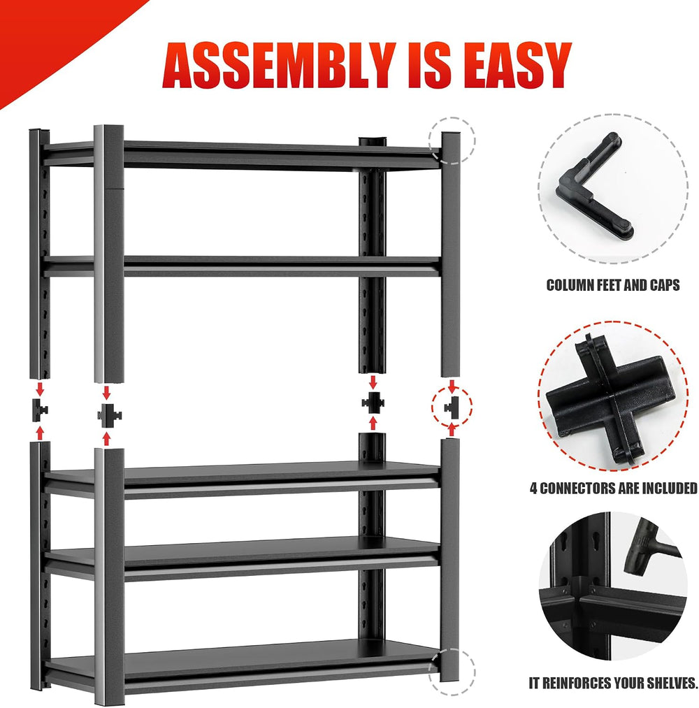 Garage Shelving Unit - 5-Tier Adjustable Metal Storage Shelf - Heavy Duty Ind...