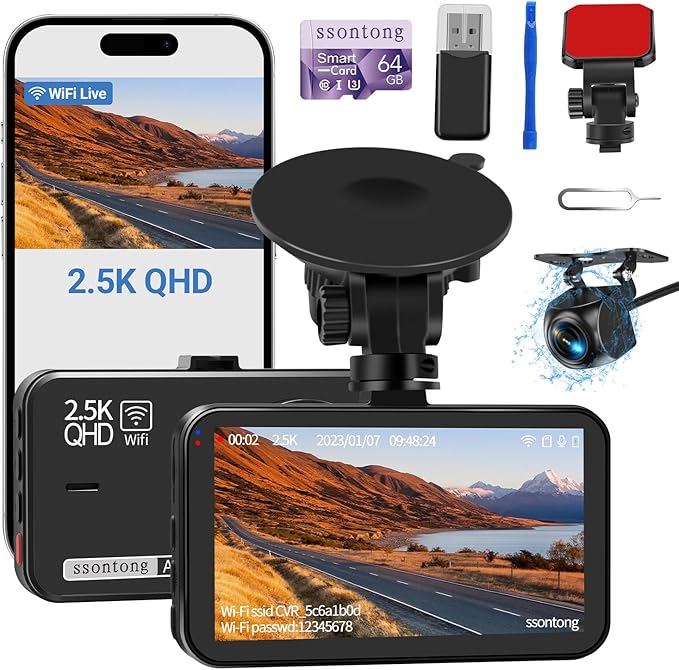 Dash Cam Front and Rear, Dash Camera