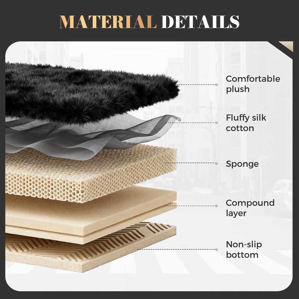 Coverado Fluffy Fur Car Seat Covers, Luxury Thickened Plush Car Seat Cushion ...