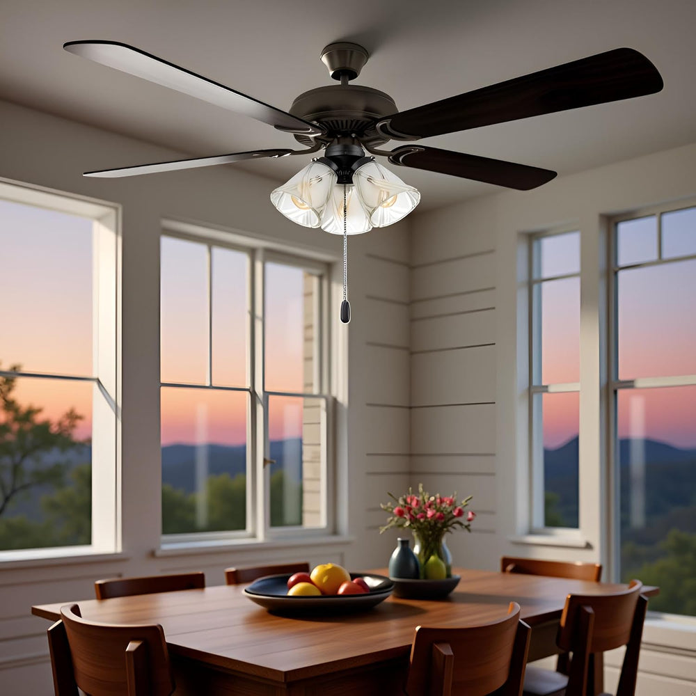 Aspen Creative 22012-3, Three-Light Ceiling Fan Light Kit with Pull Chain, Ma...