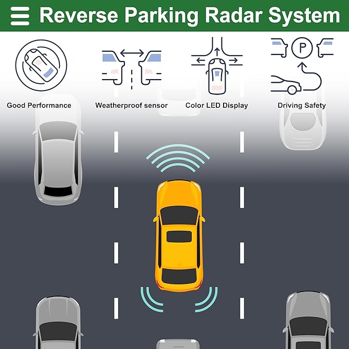 Motoforti Universal Car Auto Vehicle Reverse Backup Radar System Reverse