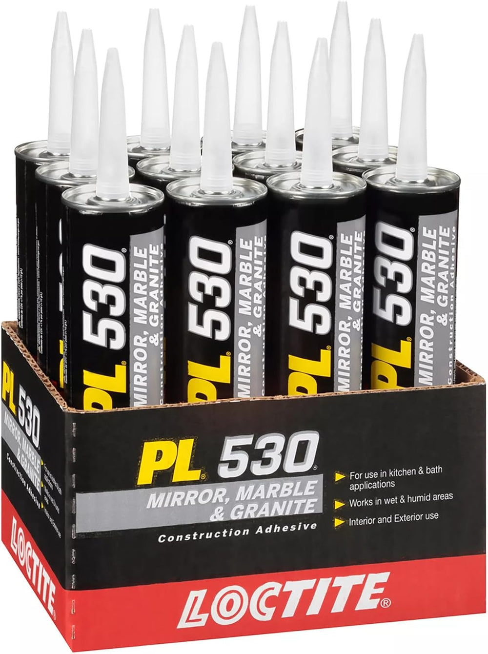 Loctite PL 530 Mirror Marble & Granite Construction Adhesive, 12 Pack