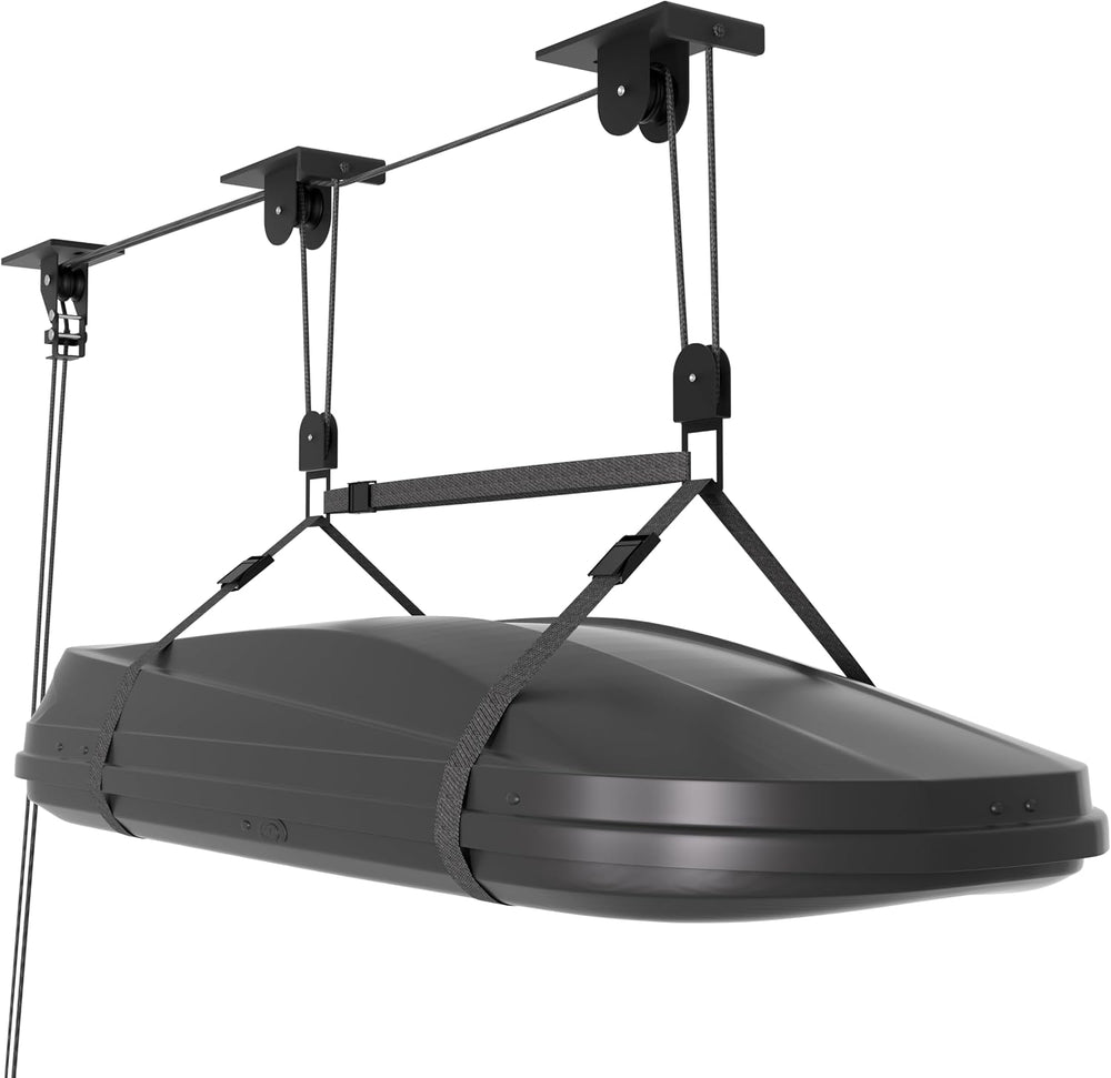 Cargo Box Pulley System for Garage Storage, Heavy-Duty
