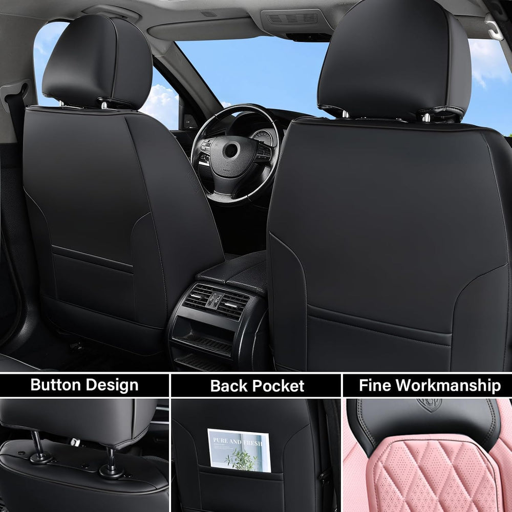 Coverado Leather Seat Covers, Car Seat Covers Full Set, Waterproof Faux Leath...