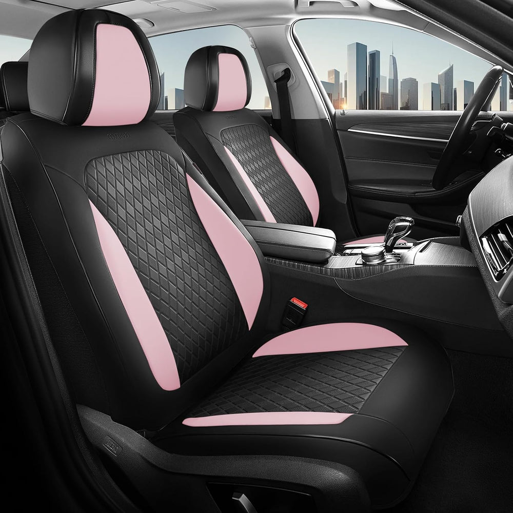 Coverado Car Seat Covers Full Set, Leather Seat Covers for Cars, Waterproof C...