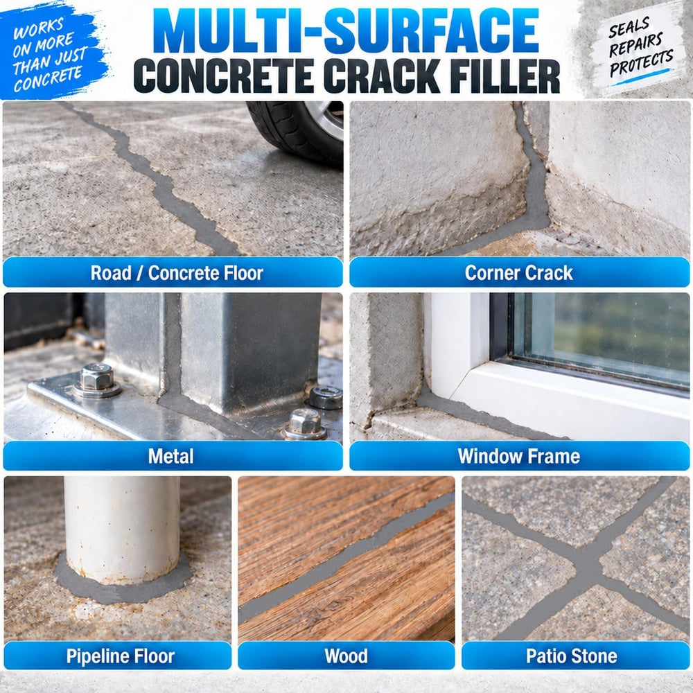 Concrete Crack Filler 2 Pack,Self-Leveling High Elasticity Cement Sealant, Qu...