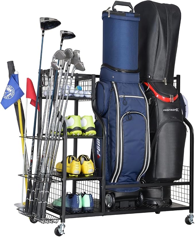 SNAIL Golf Bag Garage Storage Organizer Extra Large Size Golf Bag Rack Stand