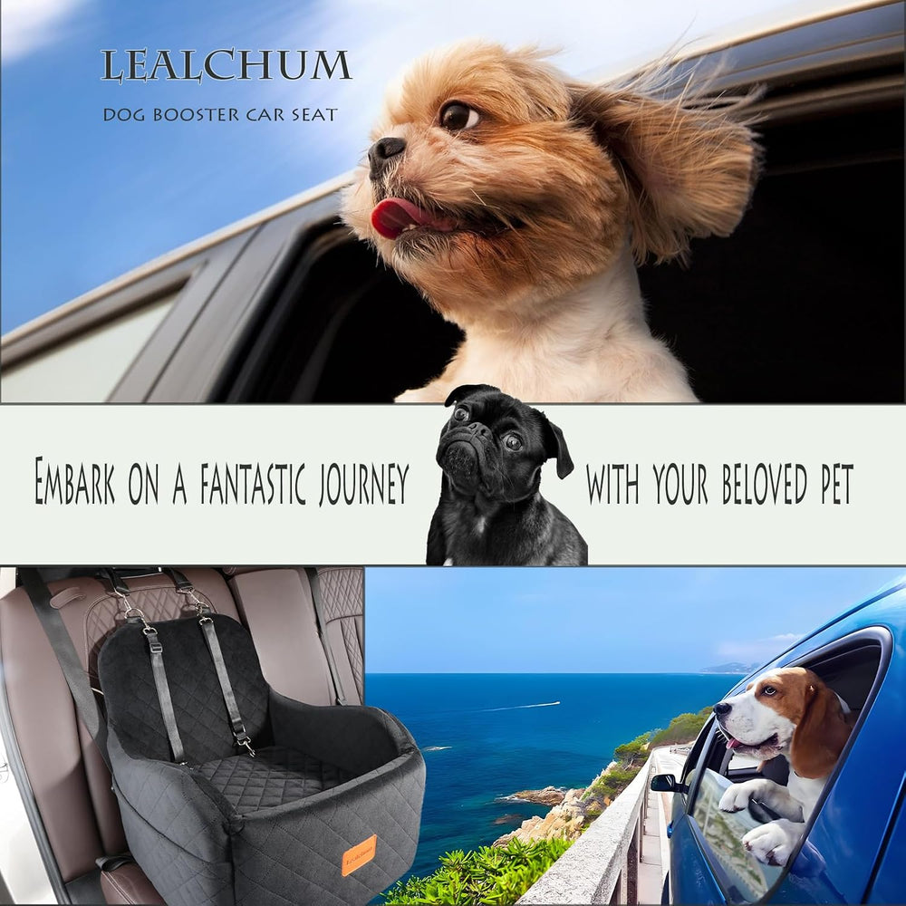 Lealchum Dog Booster Car Seat for Small/Medium Dogs Up to 35lbs,Elevated Cush...