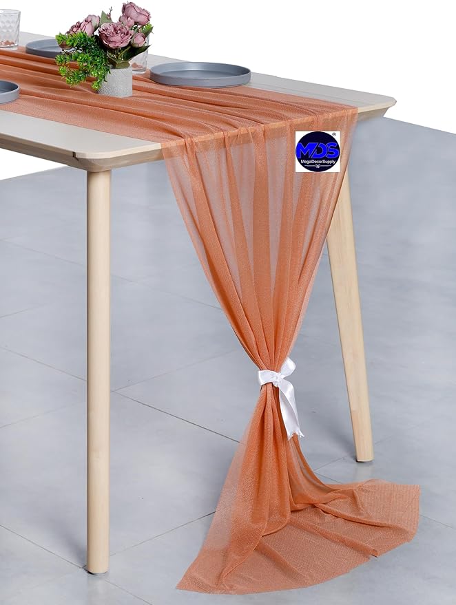 MDS Halloween Chiffon Table Runner - 5 Pack, 29 x 170 Inches, 14ft Each - She...
