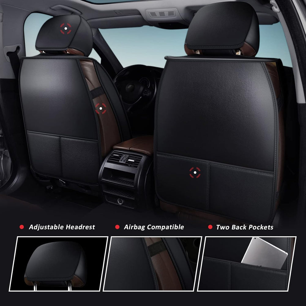 2PCS Front Car Seat Covers, Leather Seat Covers For Sedan, Truck,SUV