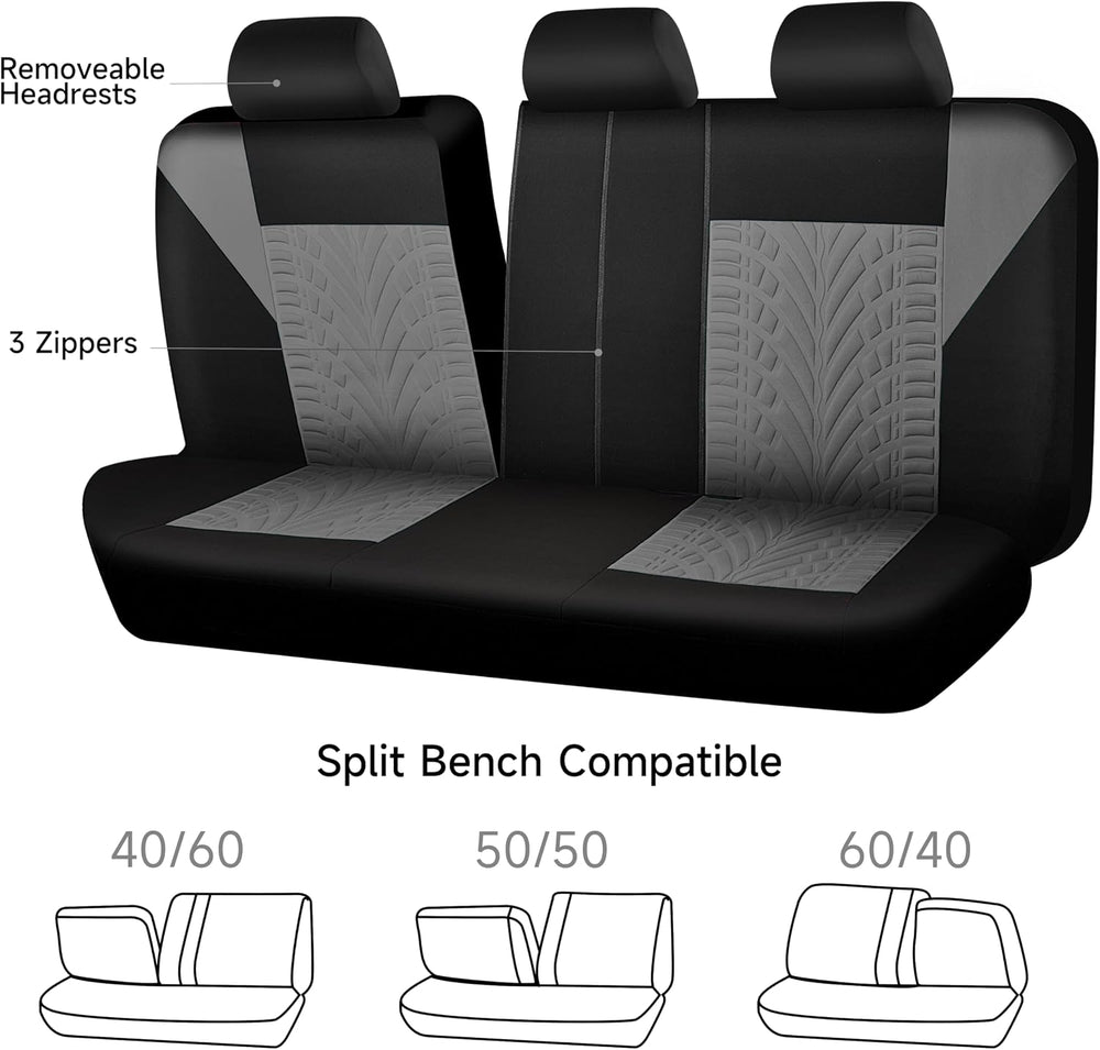 CAR PASS Car Seat Covers Full Sets, Front & Split Rear Bench for Car, 3D ...