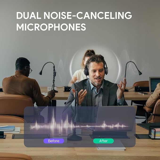 Yealink UH37 USB Headset with Noise Cancelling Microphone, Wired Headset