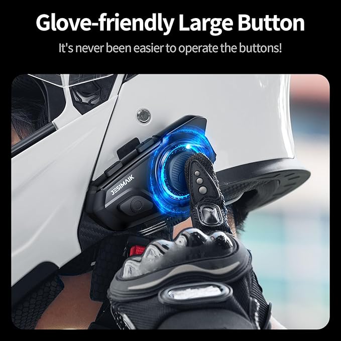Motorcycle Helmet Bluetooth Headset, 10 Way 2KM Helmet Communication System (...