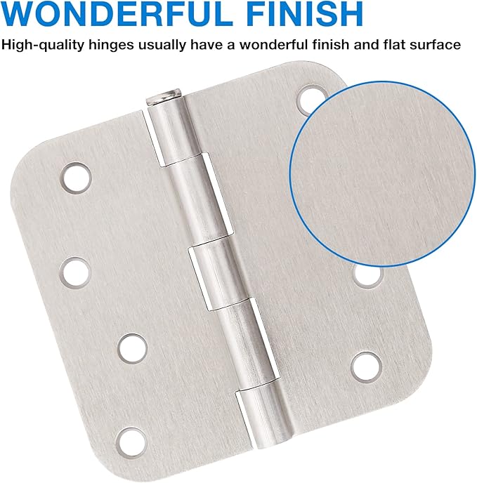 18 Pack 4 Inch Nickel Door Hinges Satin/Brushed Nickel Door Hinges 4 in x 4&q...