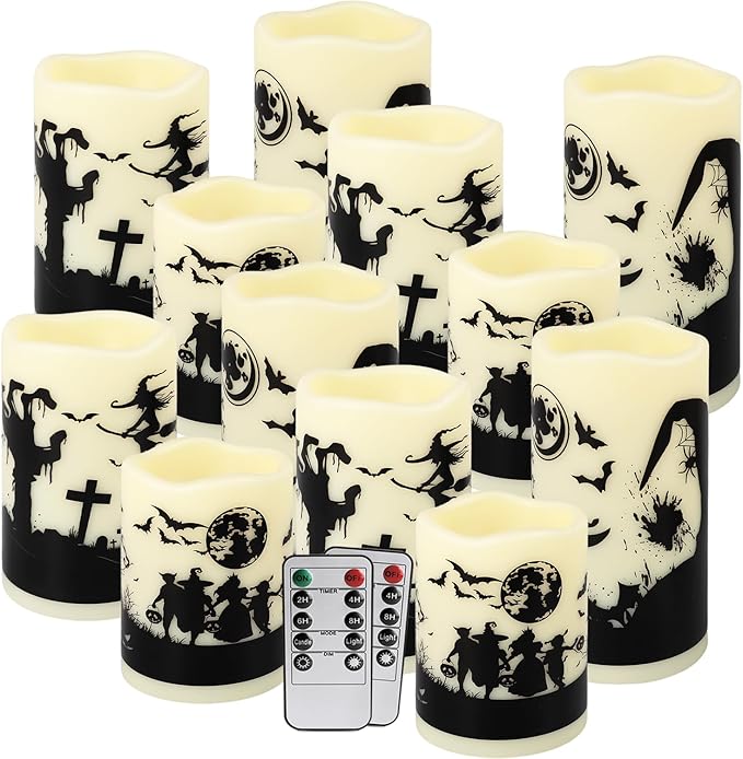 12-Pack Waterproof -Flameless Led Candles๏ผRemote Control and Timer Functions ...