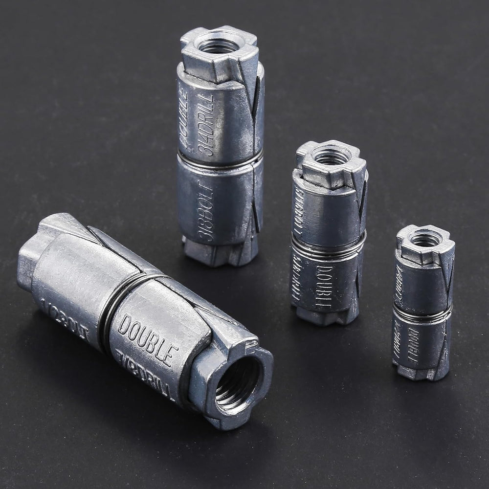Wensilon (100 pcs) 1/2x2-1/2x7/8 Double Expansion Anchor, Zinc Plated Double ...