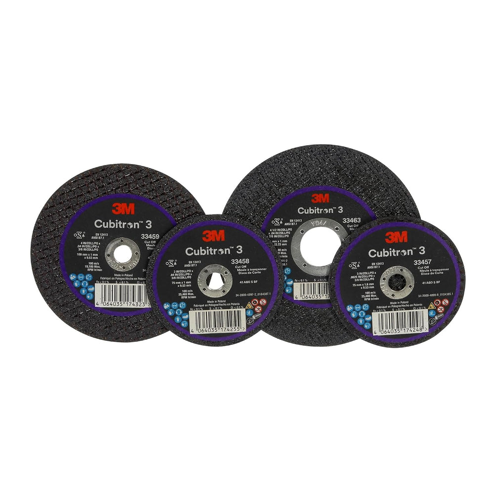 3M™ Cubitron™ 3 Cut-Off Wheel 33463, 4.5 in x 0.04 in x 7/8 in, Long Lasting ...